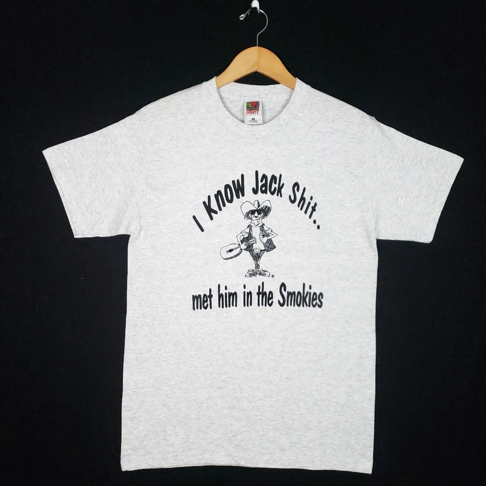 Vintage 90s I Know Jack Shit Funny Schitt Family Story Smokies T-shirt Humor